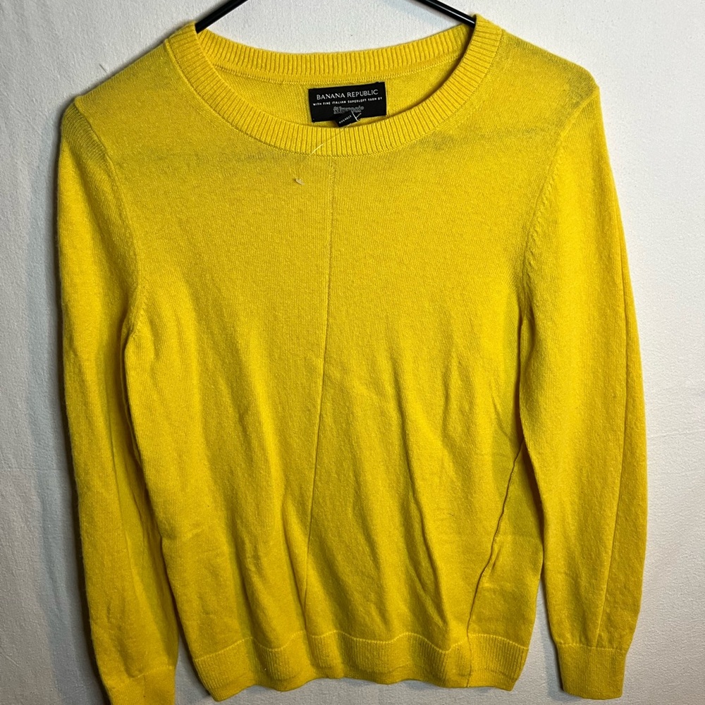 Banana Republic Vibrant Yellow Crew Neck Sweater